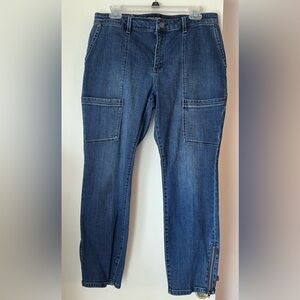 Susan Graver Stretch Straight Leg Jeans Ankle Zipper 6 pockets Size 12Pslim
NWOT